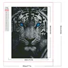 (Grande Taille) Tigre blanc avec des yeux bleus-partiel ab rond diamant peinture-40 * 60cm