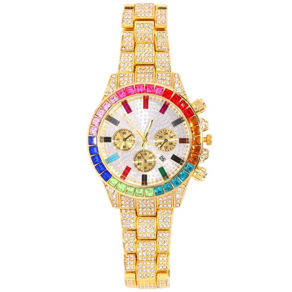 Bling Rhinestone Watch With Bracelet-VESSFUL