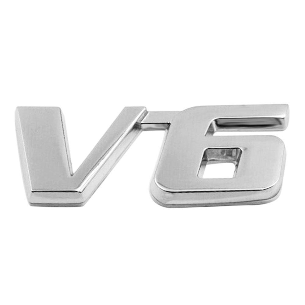 

3D Chrome Metal V6 Car Auto Tailgate Sticker Trunk Lid Emblem Badge Decal, 501 Original