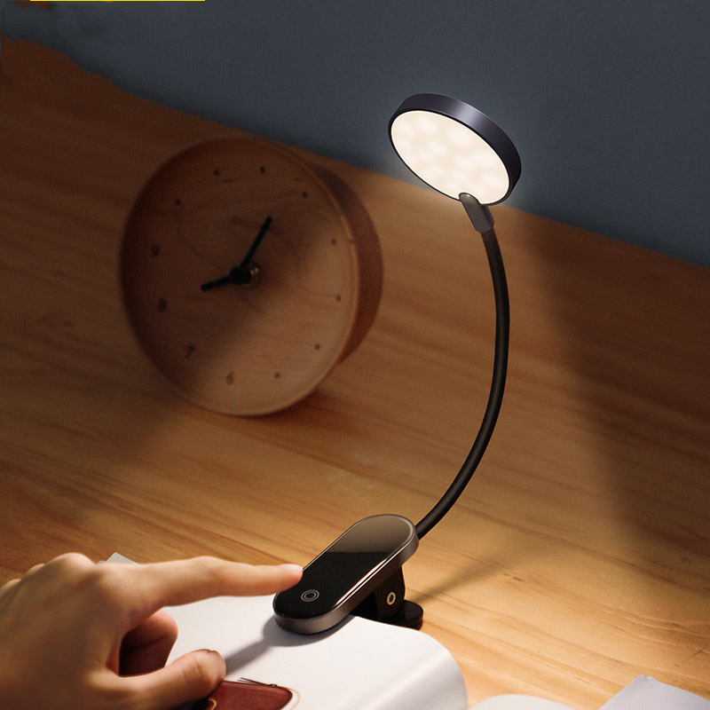 Book Light USB Led Rechargeable Mini Clip-On Desk Lamp Light Flexible Nightlight Reading Lamp for Travel Bedroom Book、、sdecorshop