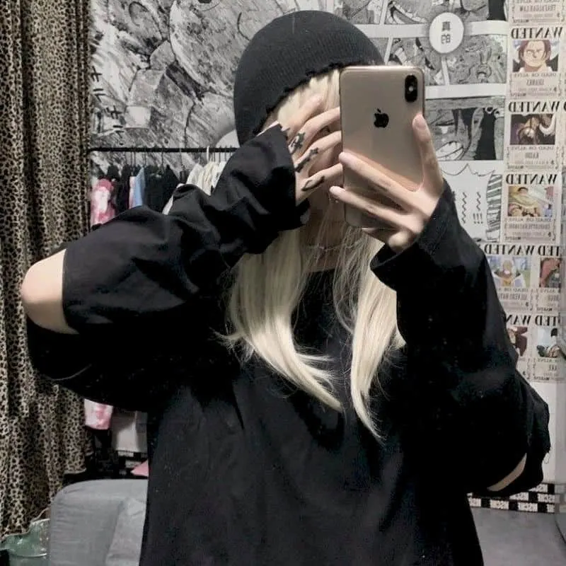 2020 New Long-sleeved Female Students Korean Version Of Loose Detachable Sleeves Solid Color Wild T-shirt Top Tide Autumn