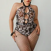 Lovingerie - One-Piece with Garter Backless Sexy Transparent Lace Suit