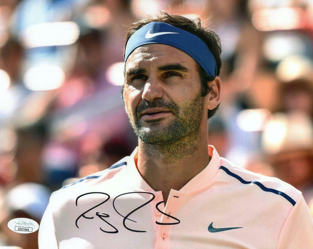 ROGER FEDERER SIGNED AUTOGRAPH 8X10 Photo Poster painting - TENNIS GOAT, WIMBLEDON CHAMPION JSA