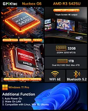 GMKtec AMD Ryzen 3 5425U Mini PC--NucBox G6 239.99