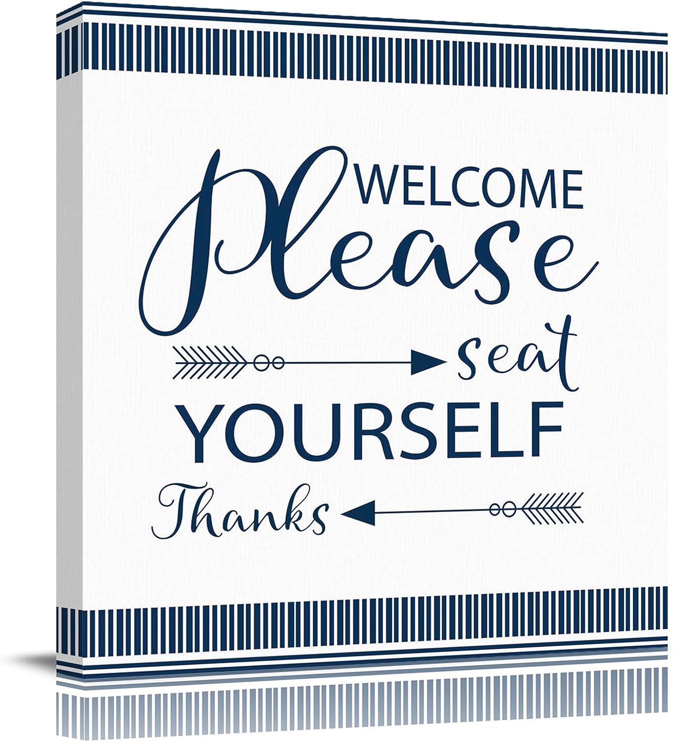 Canvas Wall Art for Living Room Welcome Please Seat Yourself Bathroom Canvas Prints Picture Framed Wall Decor for Holiday Bedroom Bathroom Framhouse Office Kitchen Home Decoration, 28 inch x28 inch  28 x 28 in