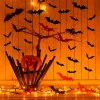 12 pièces Autocollant mural chauve-souris effrayantes d'Halloween