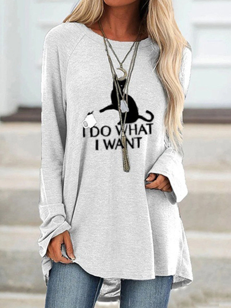 Women Long Sleeve V-neck Graphic Floral Printed Top