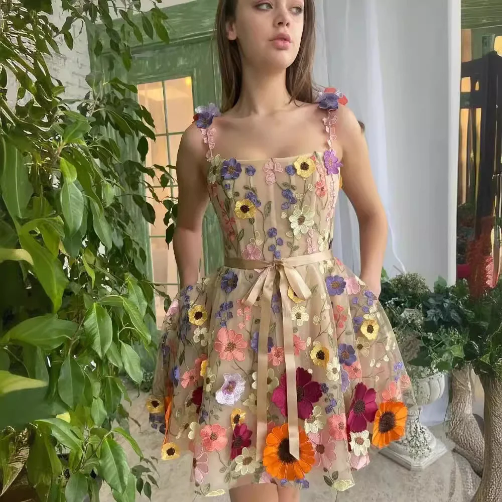 Uveng Uveng Women's Three-Dimensional Flower Embroidered Bag-Buff Sexy Dress In 2025