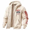 Men's Vintage Motorcycle Fleece Pocket Full Zip Long Sleeve Hoodie Jacket by Inlyline