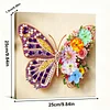 Pre-Framed 3D Rhinestones Butterfly With Artificial Flower Diamond Painting DIY Craft Kit 