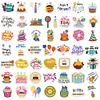 50PCS Happy Birthday Transferable Stickers for DIY Project Laptop Suitcase Decorating