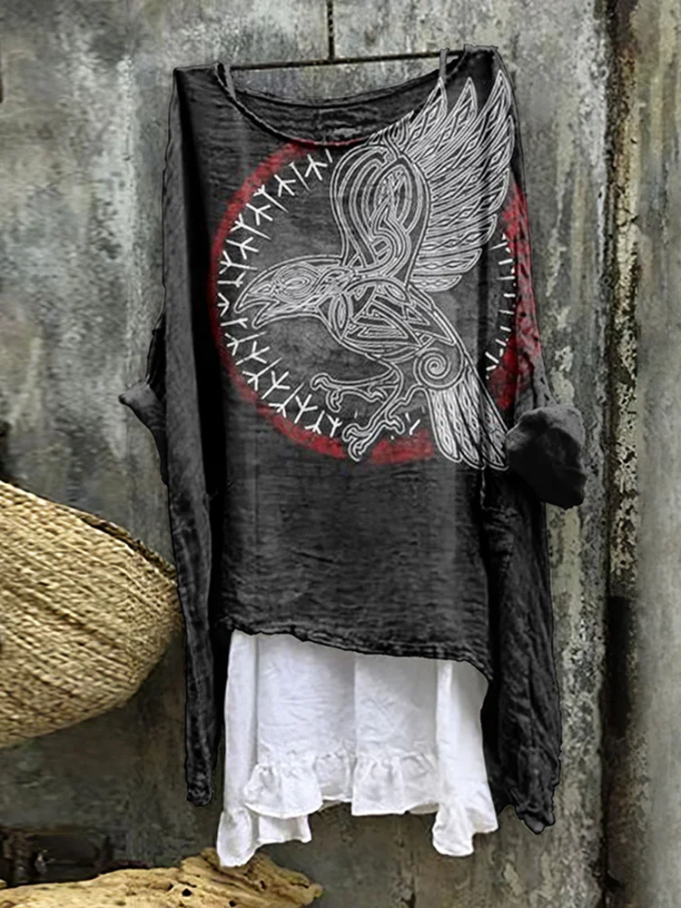 Vintage Tribal Pattern Linen Blend Tunic