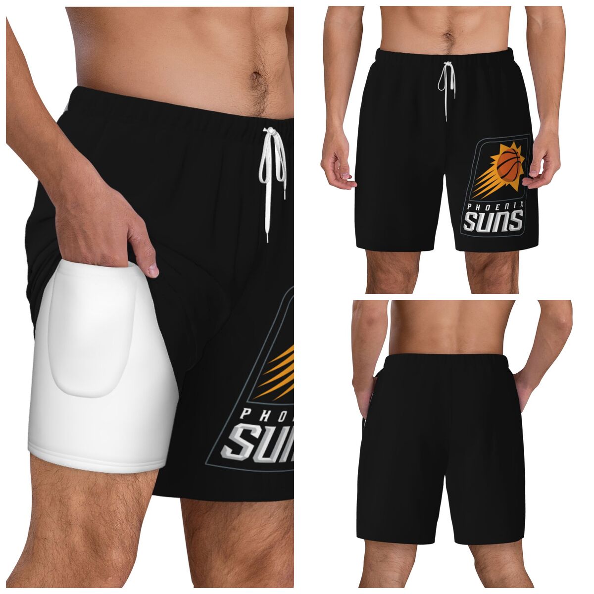 Phoenix Suns Logo Men's Swim Trunks with Compression Liner