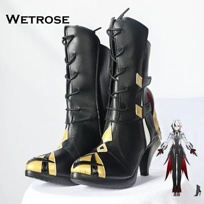 [Wetrose] In Stock R Knave Arlecchino Genshin Impact Cosplay Costume Wig Full Set
