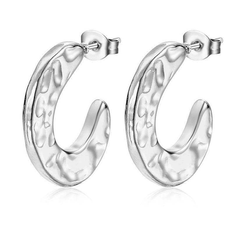 1 Pair Minimalist Classic Style Solid Color Plating 201 Stainless Steel 18K Gold Plated Earrings