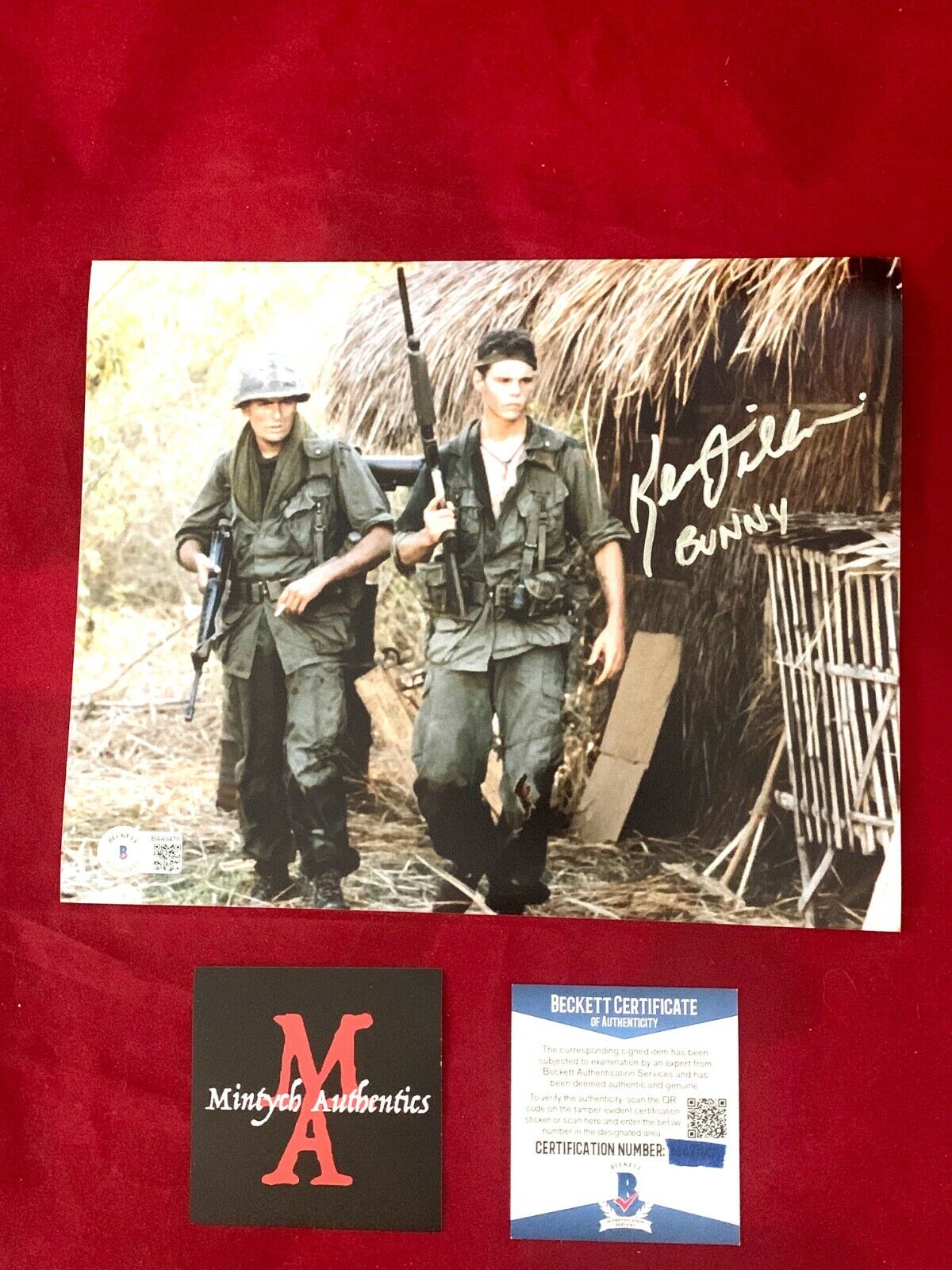 KEVIN DILLON AUTOGRAPHED SIGNED 8x10 Photo Poster painting! PLATOON! BUNNY! BECKETT COA!