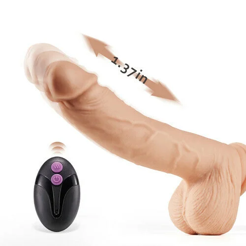 Aircraftcup™ - Rotary Telescopic Thrust Dildo Rocking Toy Vibration Stimulation Clitoris Anus Uterine Cavity Lifelike Strong Sucker