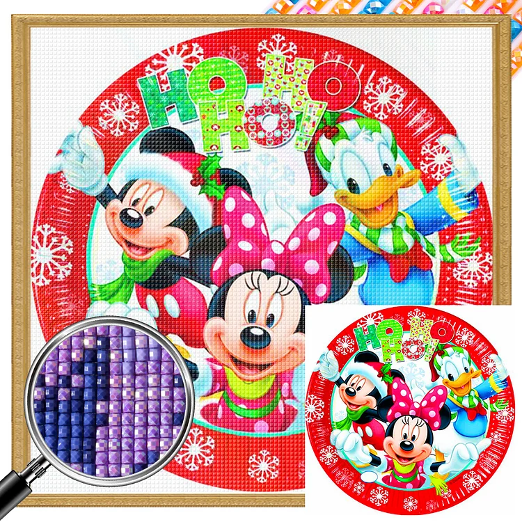 Christmas Mickey Mouse 30*30CM(Canvas) AB Square Drill Diamond Painting gbfke