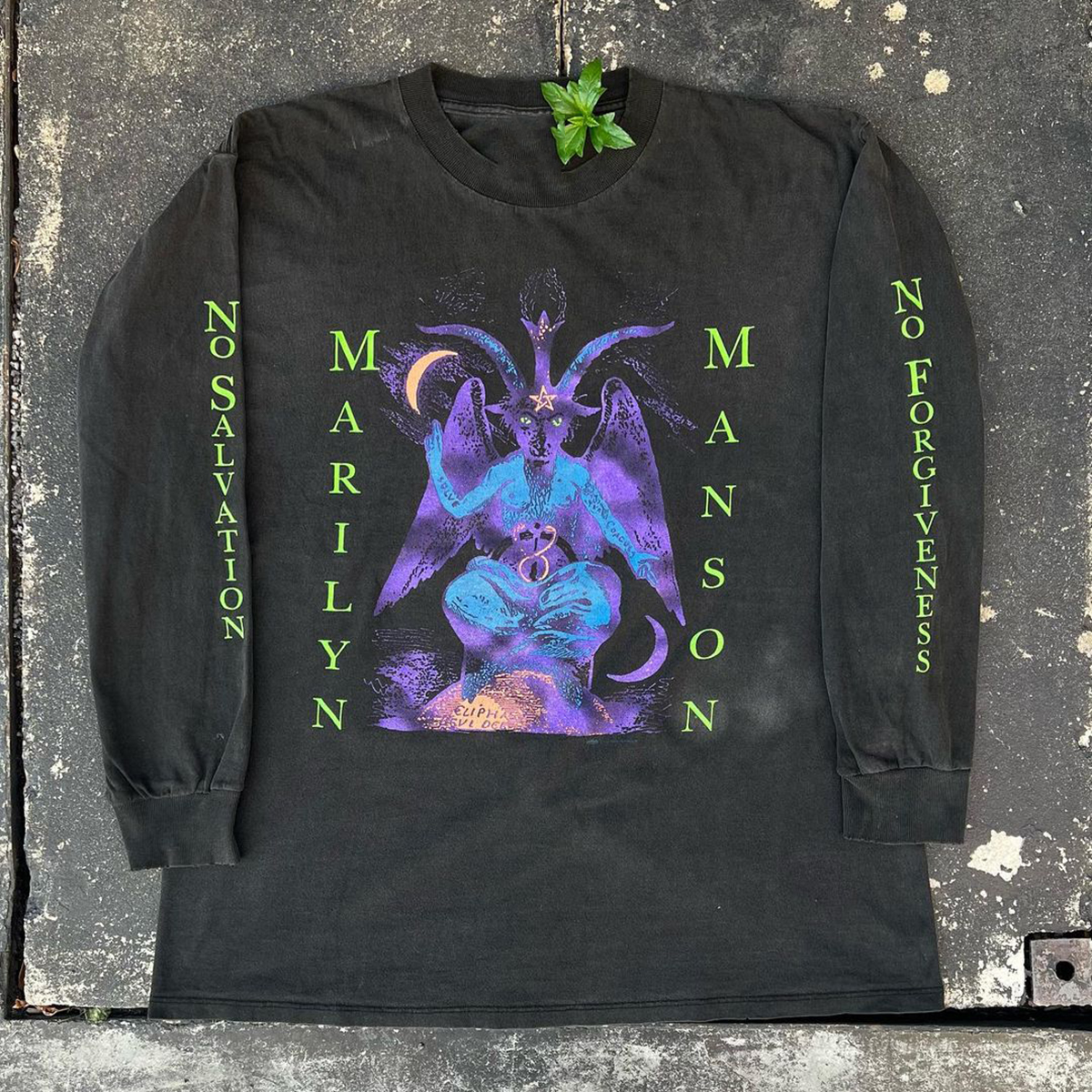 Vintage Marilyn Manson LS 90s Graphic Acid Washed Oversized T-Shirt