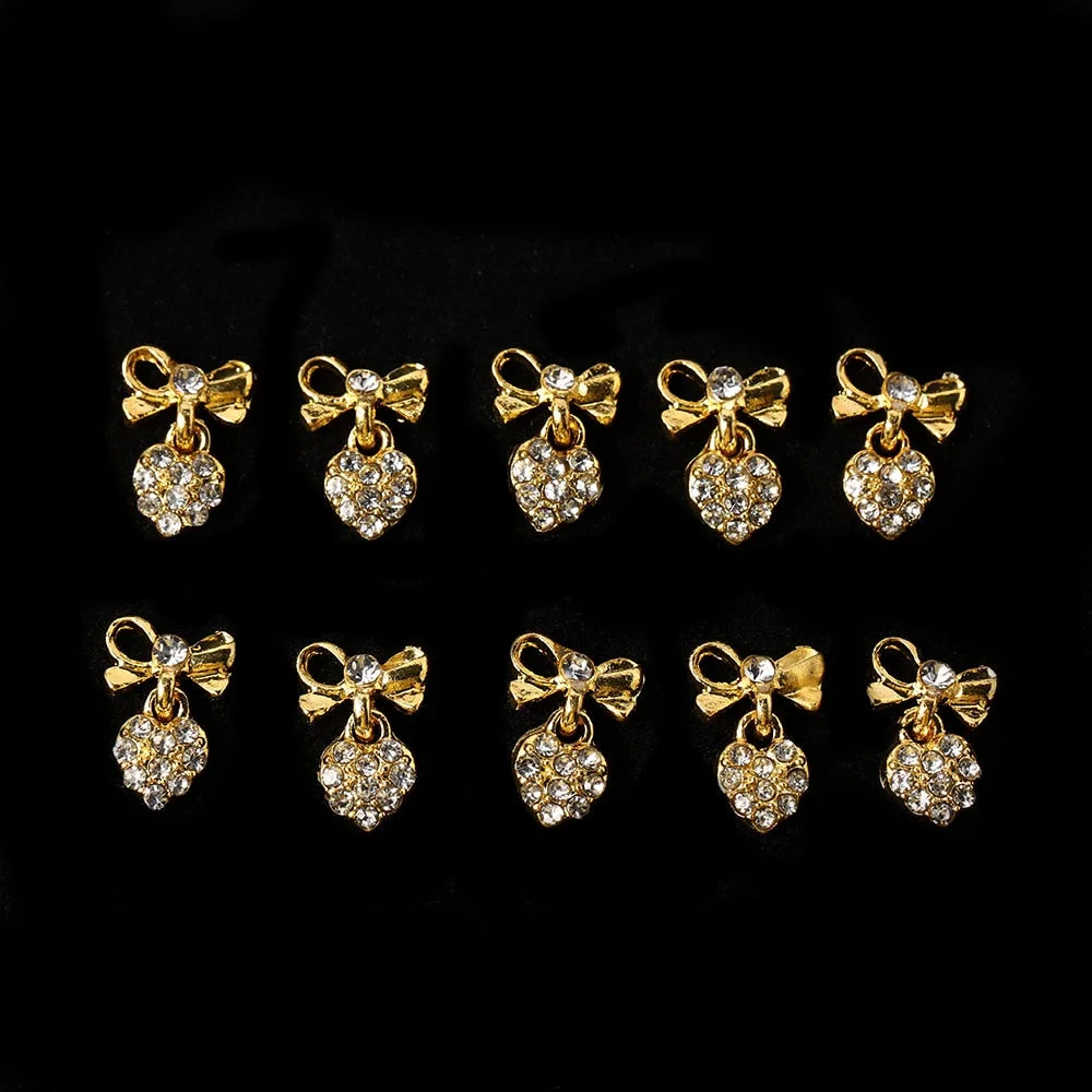 10 Pcs High Quality Glitter Full Drill Mouse Nial Art Decorations Alloy Rhinestones 3d Nail Jewelry Charms For Nails-Nail Inspo