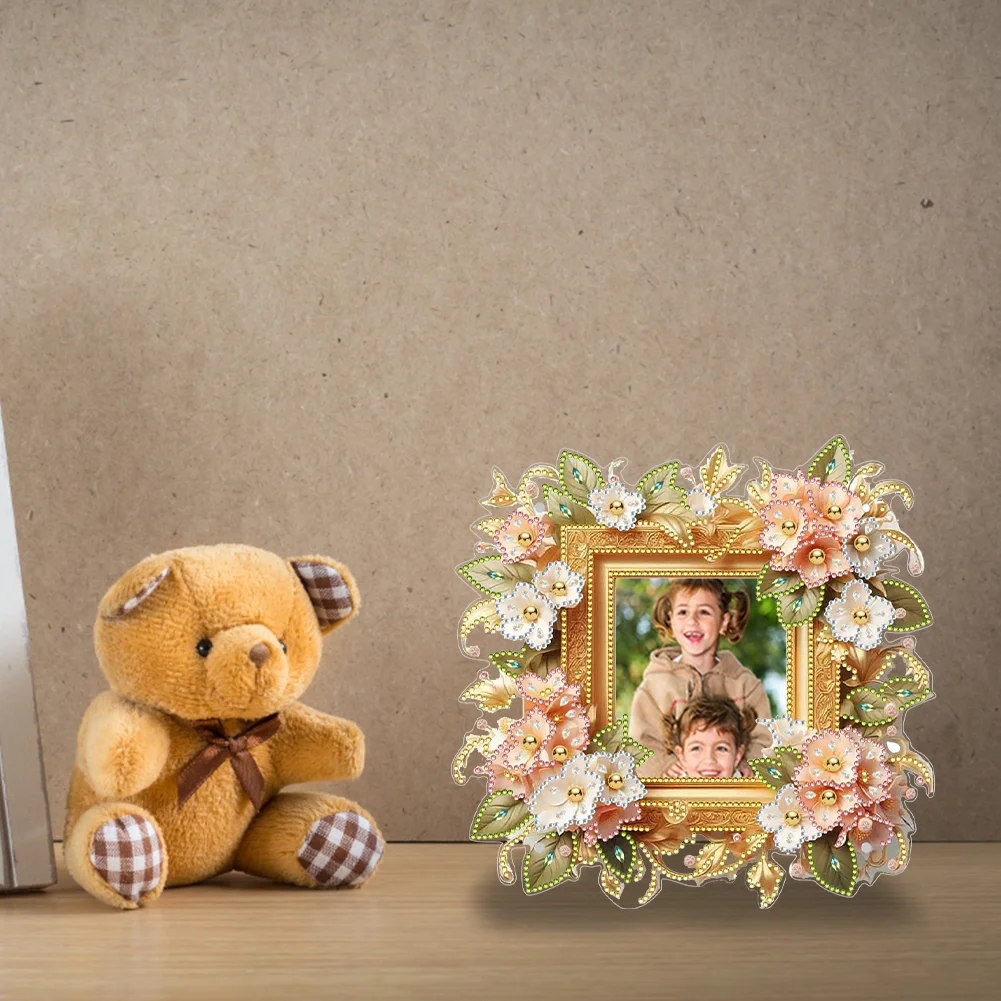 DIY Floral Special Shape Diamond Painting Photo Frame Kits Bedroom Table Decor