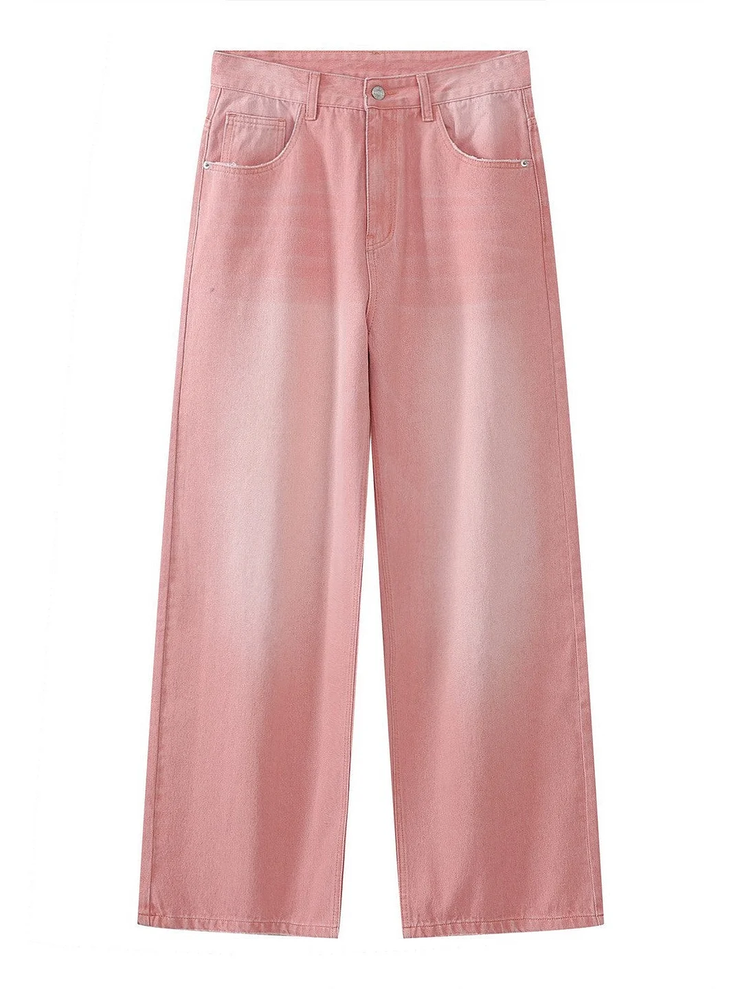 Brownm vintage upcycle baggy jeans with faded effect