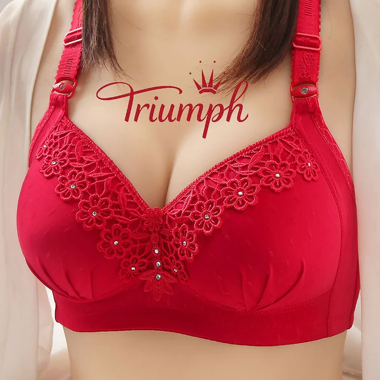 Triumph -[M-6XL] Bezszwowy biustonosz push up z miękkiej i wygodnej bawełnianej seksownej bielizny bez stalowych pierścienia