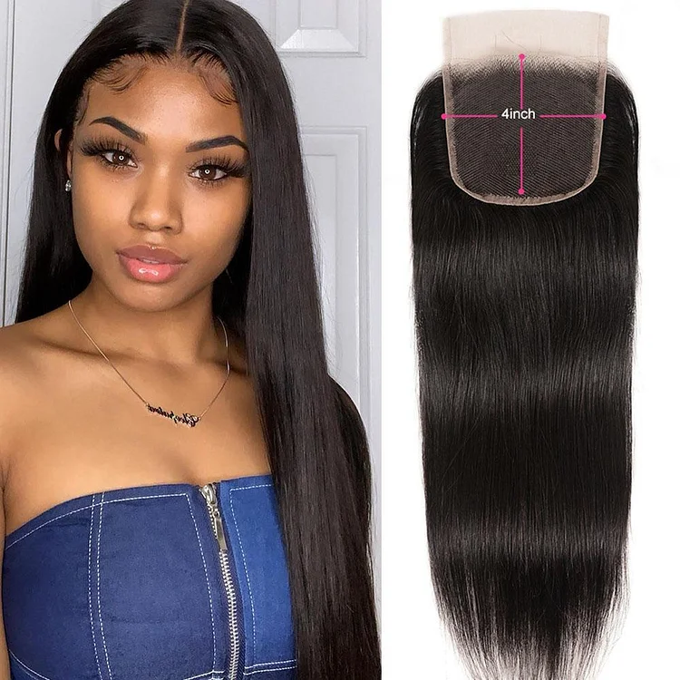 9A Brazilian Straight Hair 4X4 Lace Closure