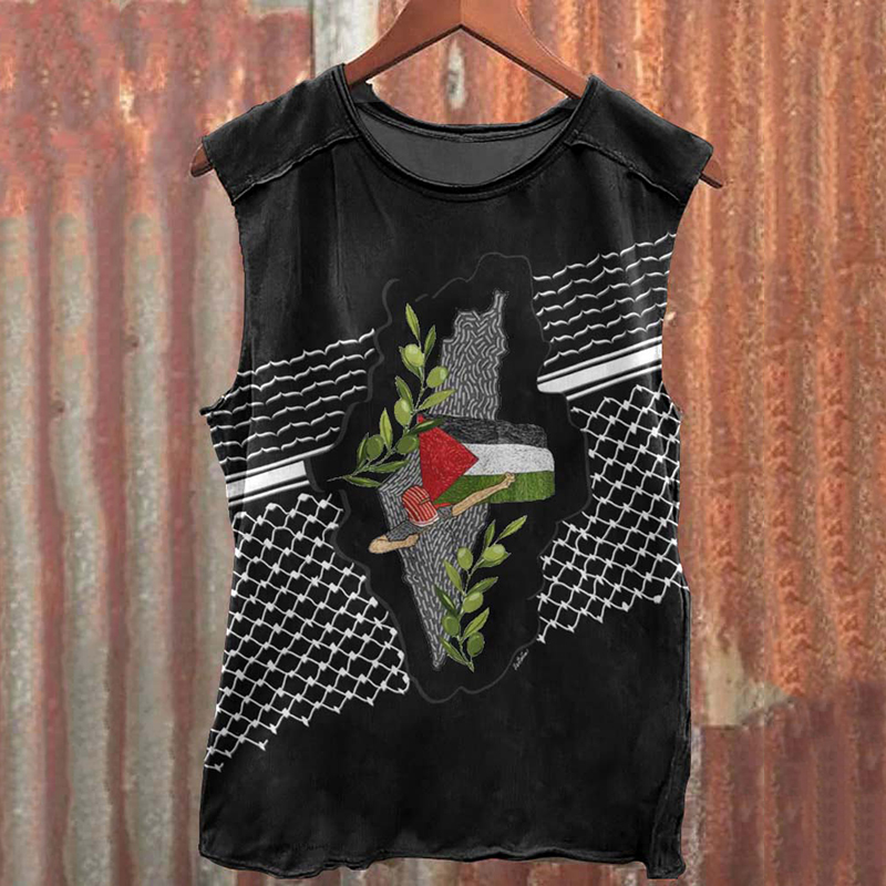 Men's Hope Peace Forever Print Vintage Tank Top artswardrobe