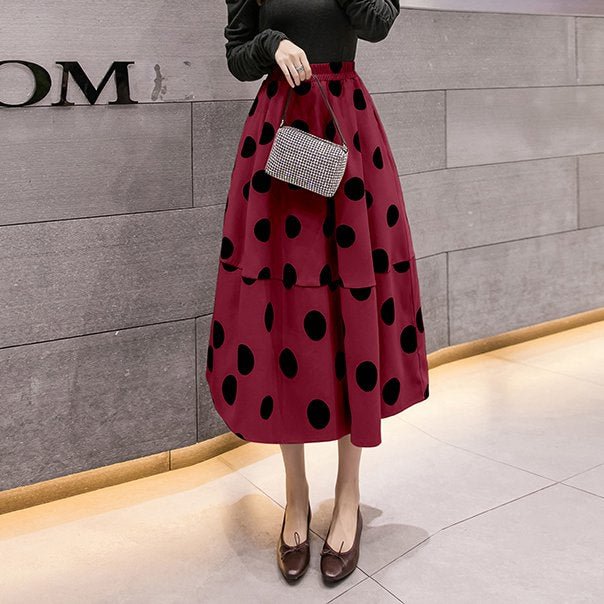 A-Line Polka Dots Skirts