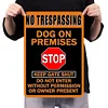 No Trespassing Dog On Permises Stop Keep Gate Shut Do Not Enter Without Permission Or Owner Persent - Vintage Metal Signs - 20*30cm/30*40cm - Warning