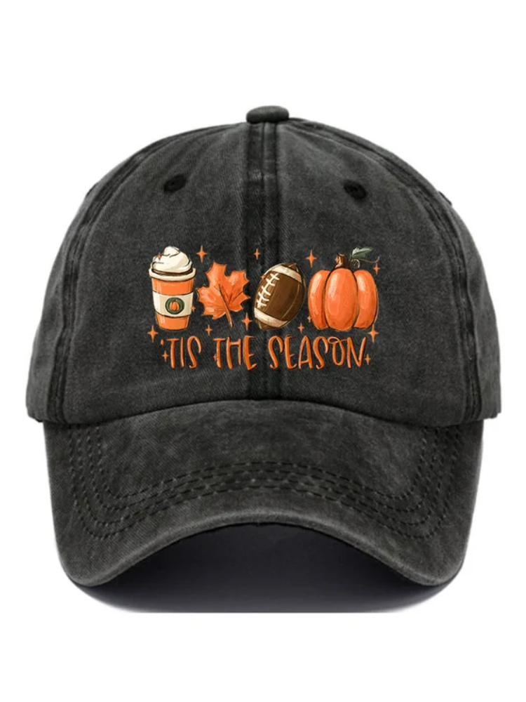 Tis The Season Football Print Baseball Cap