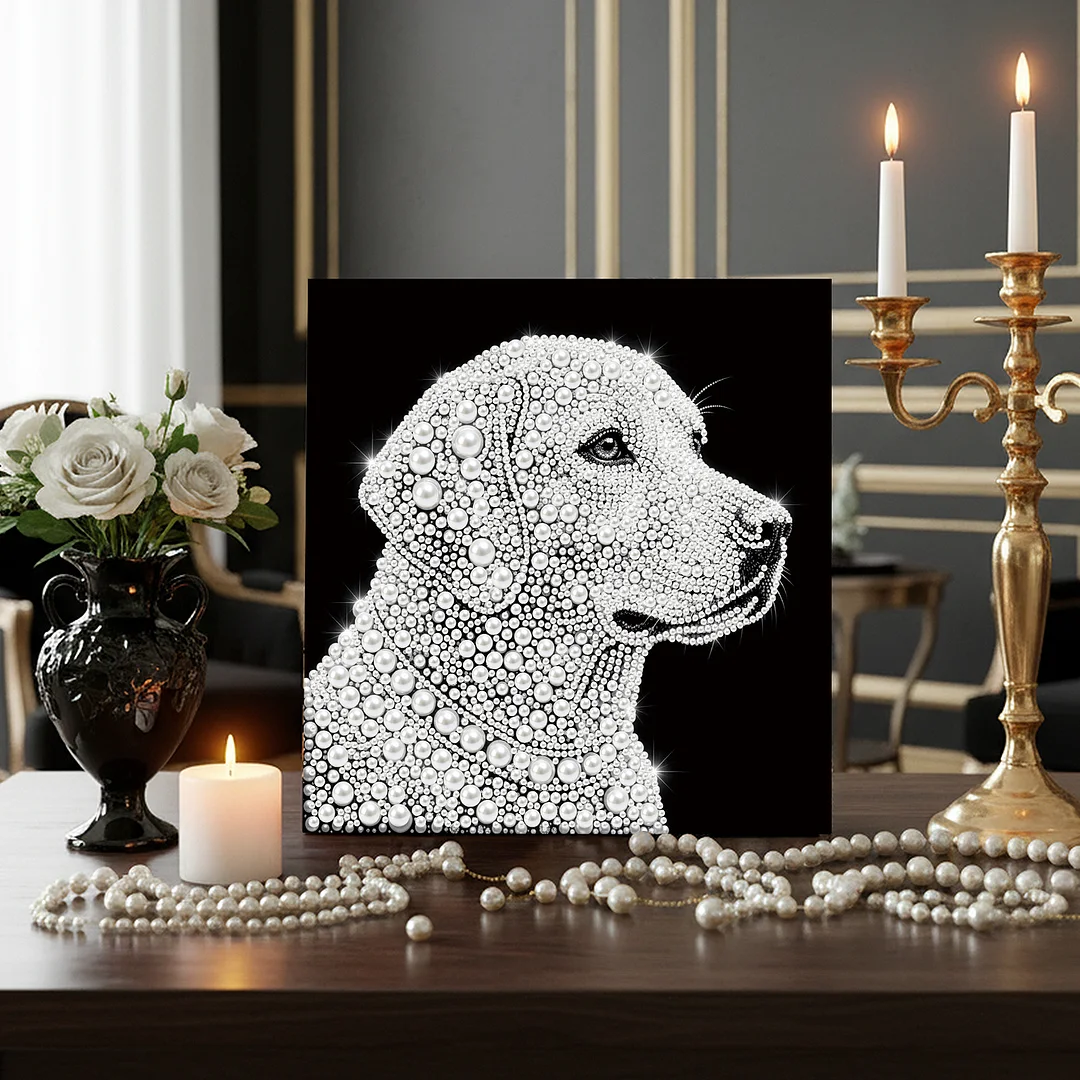Golden Retriever - DIY Pearl Diamond Art Kit With Frame 25*25cm