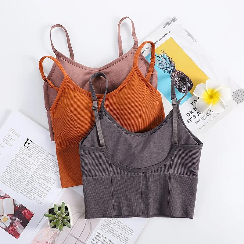 Billionm Bra Push Up Sexy Padded Sport Bralette Top Women Wire Free Stripped Breast Wrap Breathable Girls Students Wholesale