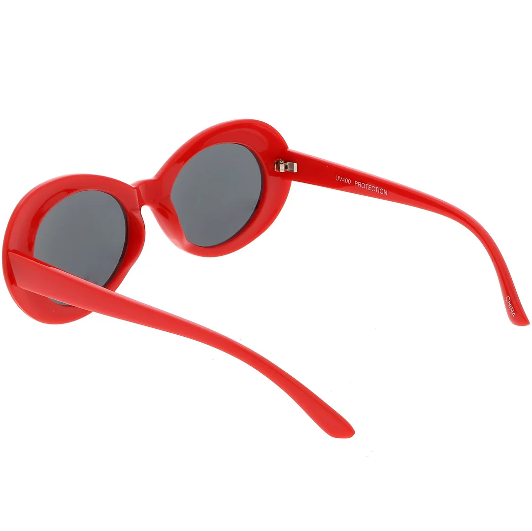 Retro Oval glasses With Tapered Arms Neutral Colored Round Lens  51mm