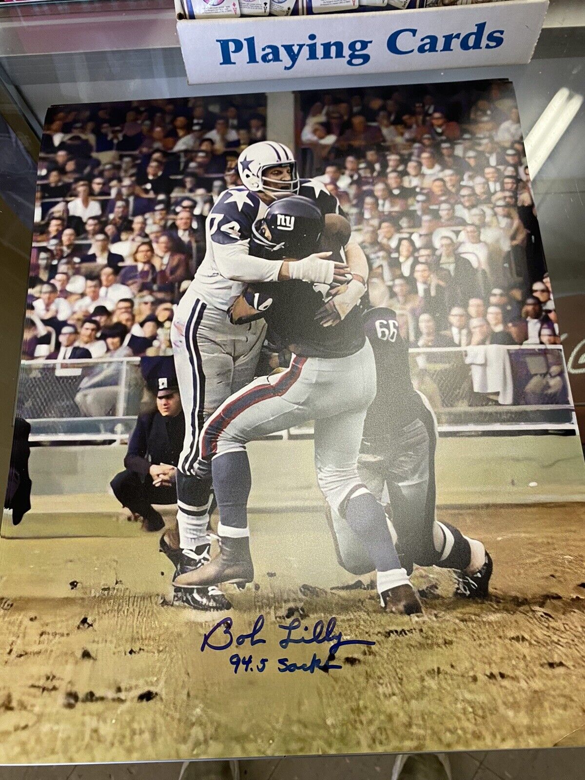 Bob Lilly Signed 11x14 Dallas Cowboys 94.5 Sacks HOF In Person