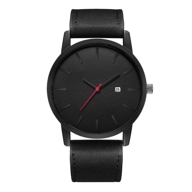 Simple Big Watch Men’s Fashion Matte Belt Quartz Watch Calendar Men’s Sports Watch