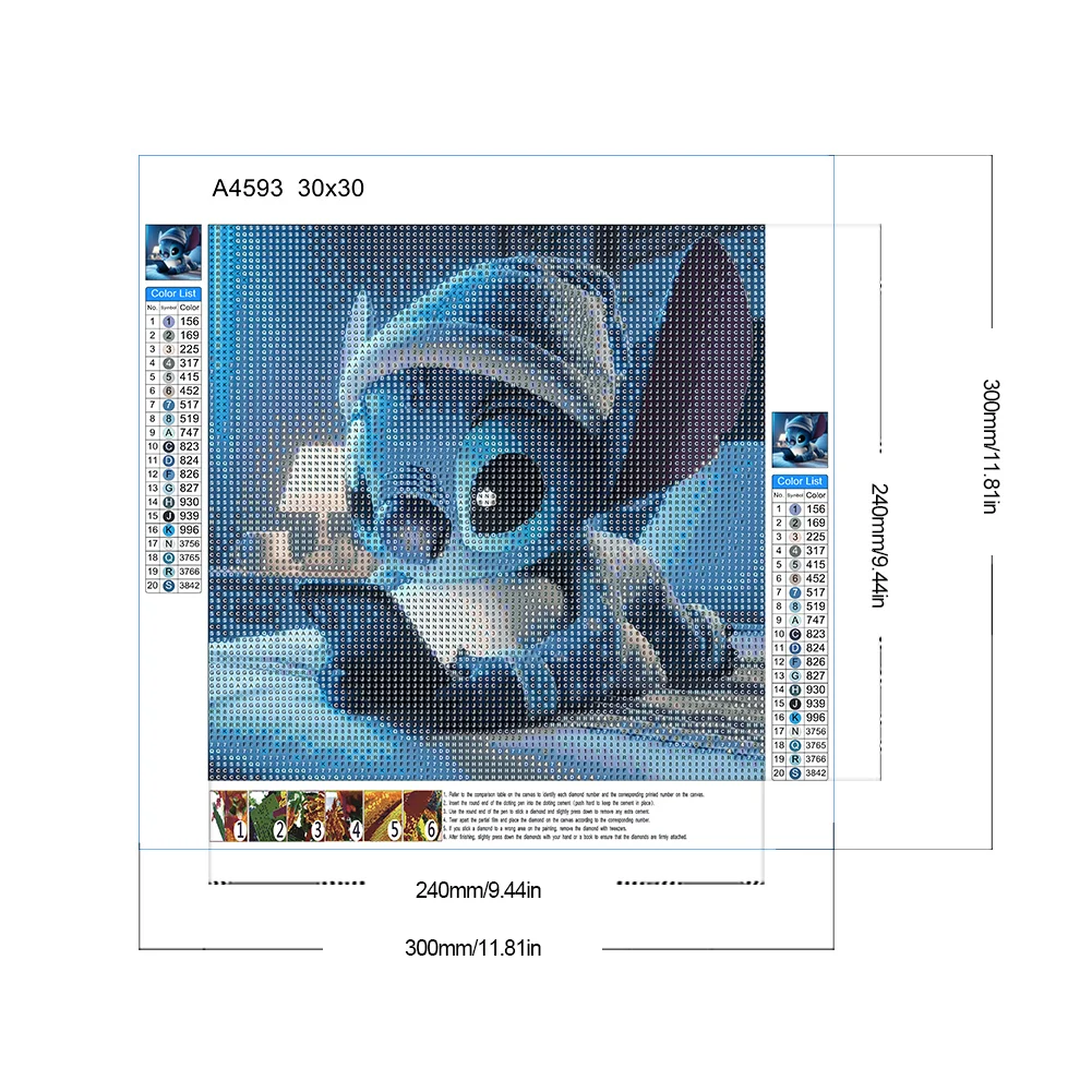 Diamond Painting - Full Round Drill - Stitch Playing Phone(Canvas|30*30cm)