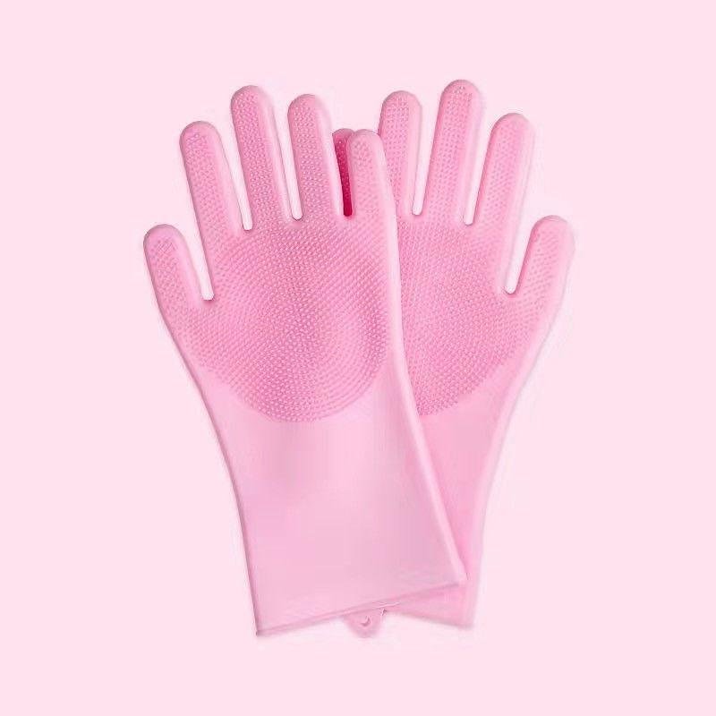 One Pair Silicone Cleaning Scrubber Gloves
