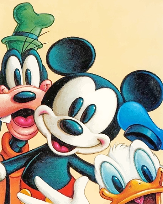 

Mickey Mouse Goofy And Donald Duck – Paint By Numbers - 40*50CM, 501 Original