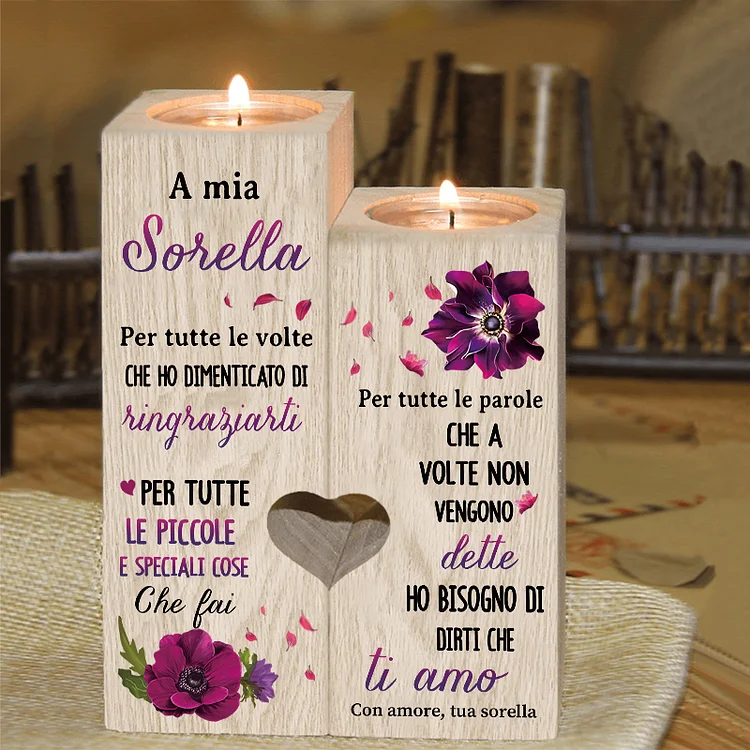 Candelieri in legno senza candela regalo per sorella amica festa