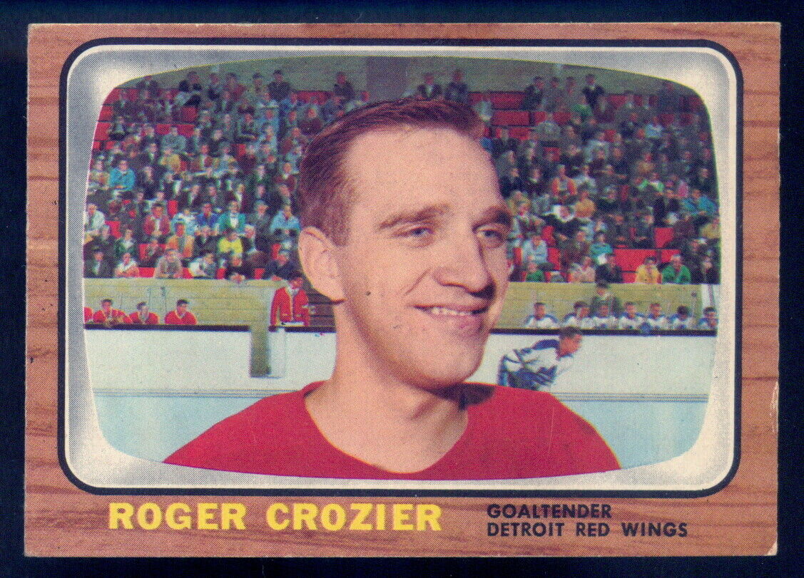 1966-67 TOPPS HOCKEY #43 Roger Crozier EX Detroit Red Wings Card See Pic