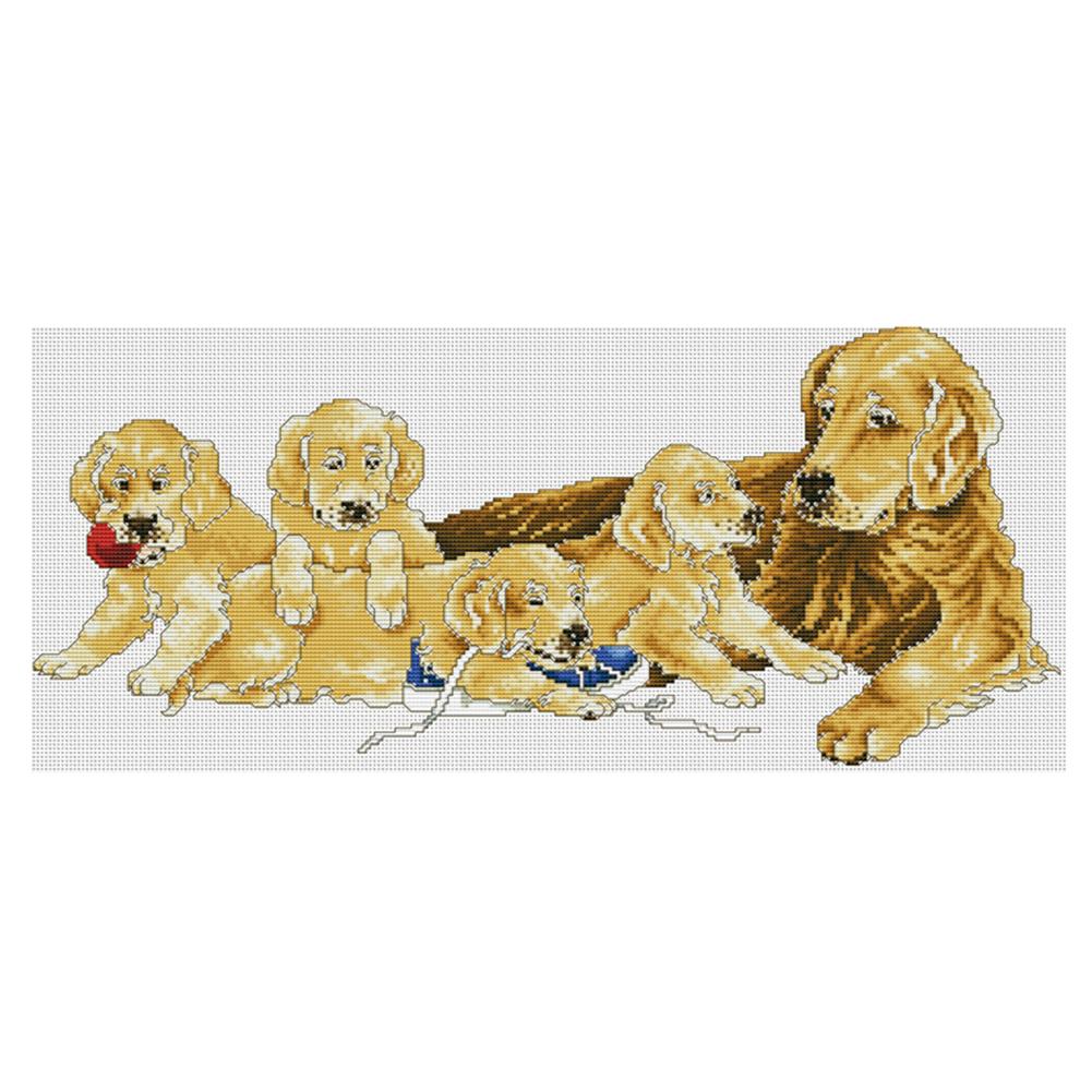 

Lucky dog - 11CT Stamped Cross Stitch - 66*33cm, 501 Original