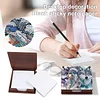 Wooden DIY Indian Wolf Diamond Painting Kit Note Box with 160 Papers for Office