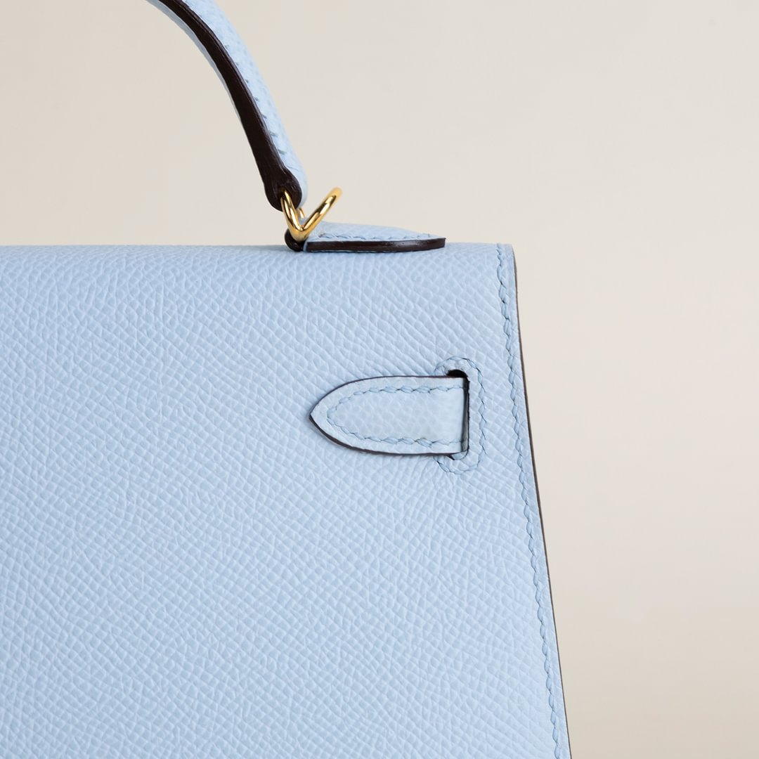 Mini Kelly II Epsom T0 Bleu Brume GHW