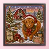 Christmas Highland Cow Full 11CT 3 Strand Stamped Cross Stitch Kit 45x45cm tapestrymarket