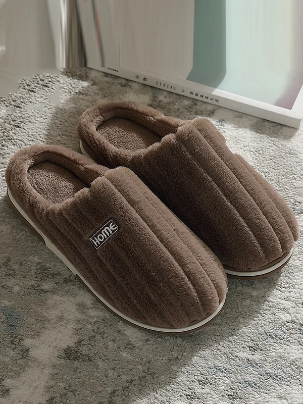 Indoor Warm Non-Slip Solid Color Slippers