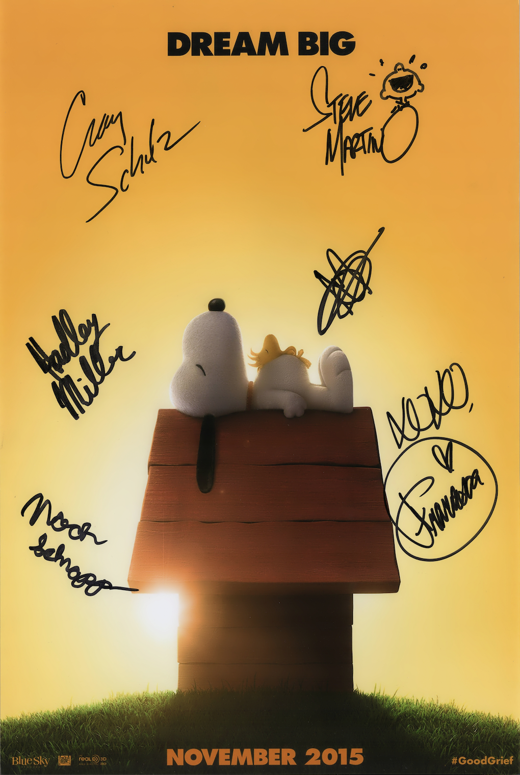 The Peanuts Movie cast signed autographed 12x18 poster Photo Poster painting! Authentic! 2995