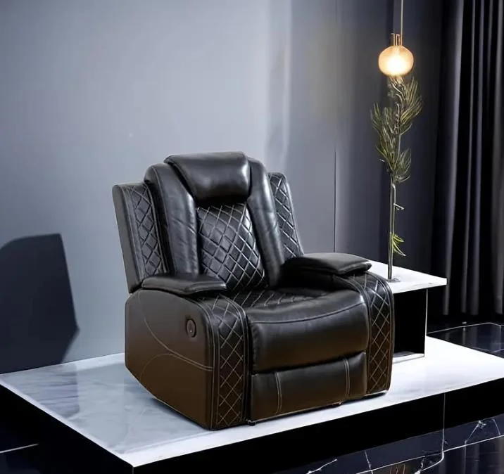 Multi-Function Air Leather Recliner Living Room Recliner with Cup Holder