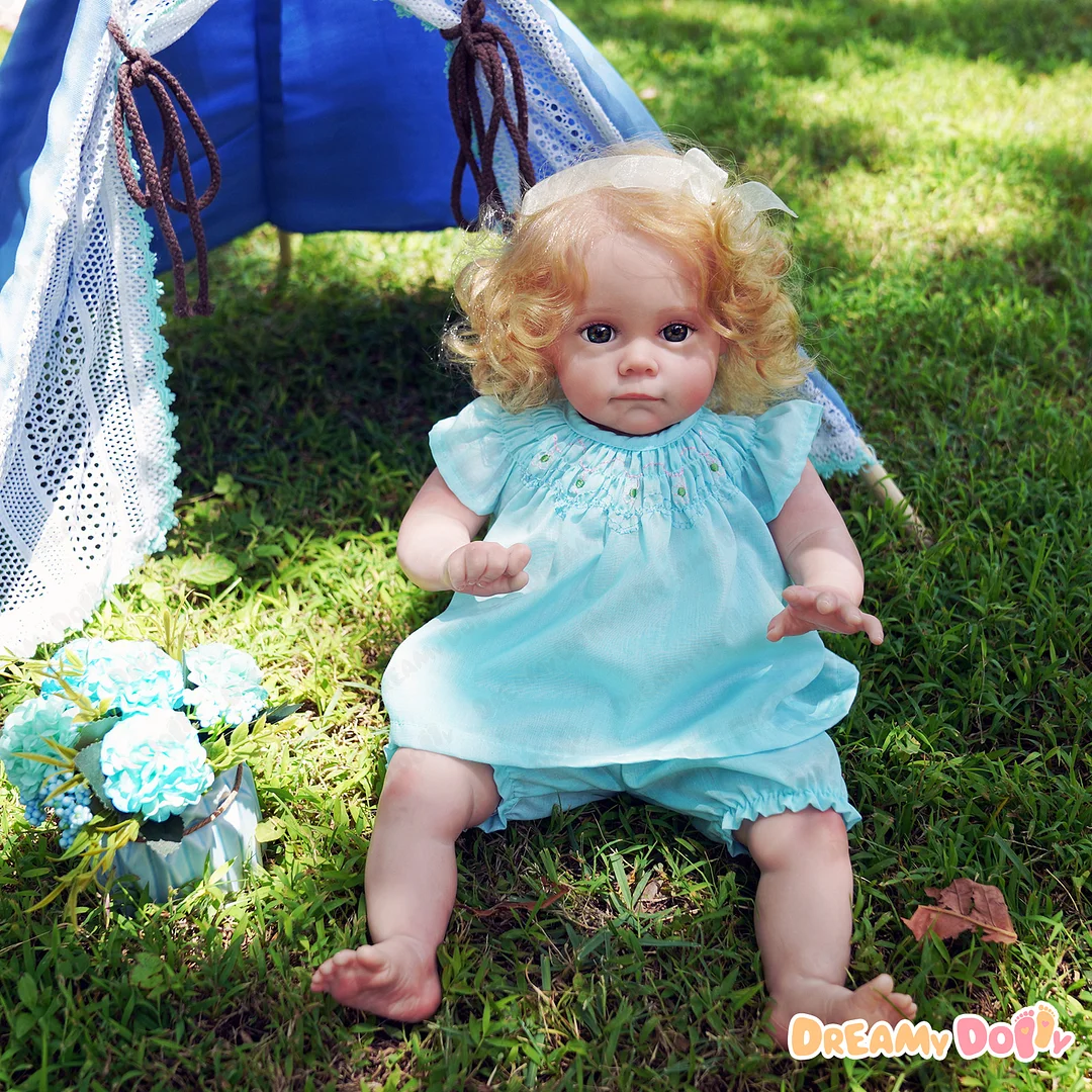 17 Inches 'Sweet Kisses' Realistic Baby Girl Doll with Blond Hair named Daisy by Creativegiftss® 2024 -Truly Reborn Dolls - [product_tag] RSAJ-Creativegiftss®